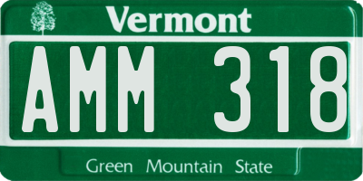 VT license plate AMM318