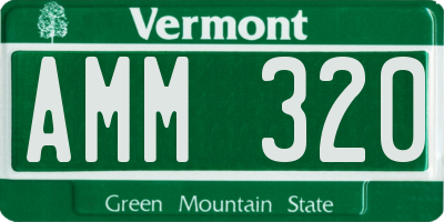 VT license plate AMM320
