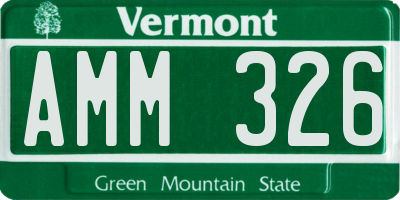 VT license plate AMM326