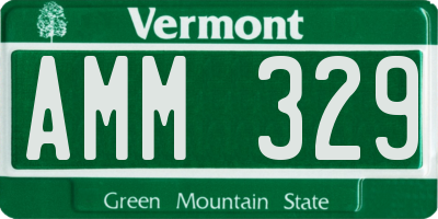 VT license plate AMM329