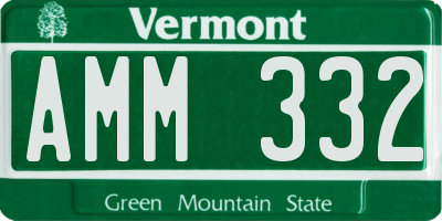VT license plate AMM332