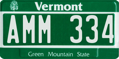 VT license plate AMM334