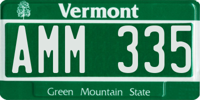 VT license plate AMM335