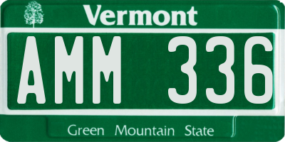 VT license plate AMM336