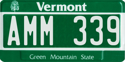 VT license plate AMM339