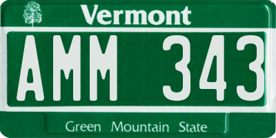 VT license plate AMM343