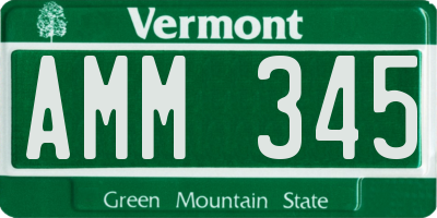 VT license plate AMM345