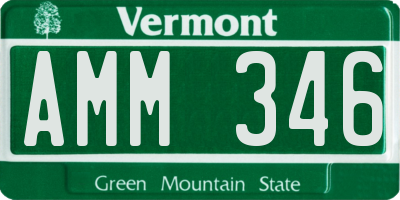 VT license plate AMM346