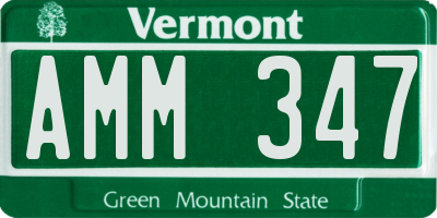 VT license plate AMM347