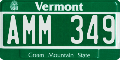 VT license plate AMM349