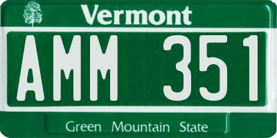 VT license plate AMM351