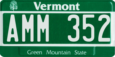 VT license plate AMM352