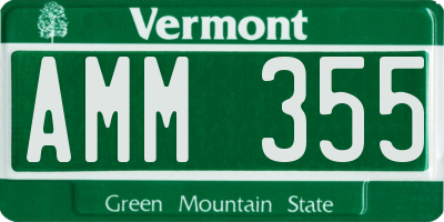 VT license plate AMM355