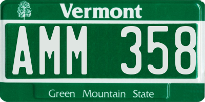 VT license plate AMM358