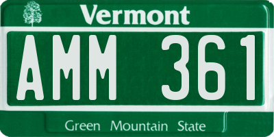 VT license plate AMM361