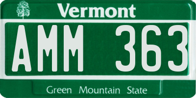 VT license plate AMM363