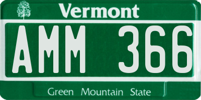 VT license plate AMM366