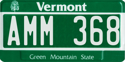 VT license plate AMM368