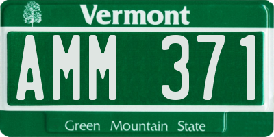 VT license plate AMM371