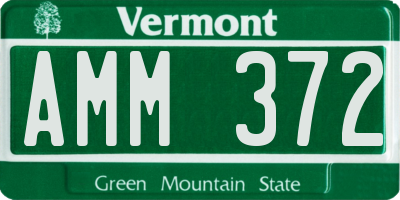 VT license plate AMM372