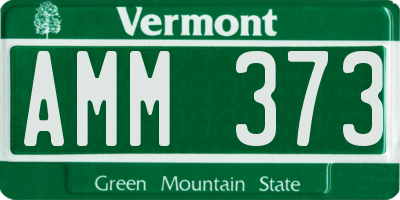 VT license plate AMM373