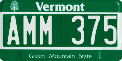 VT license plate AMM375