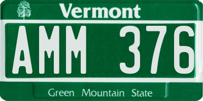 VT license plate AMM376
