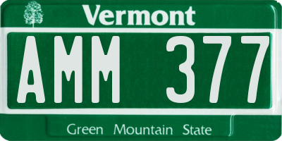 VT license plate AMM377