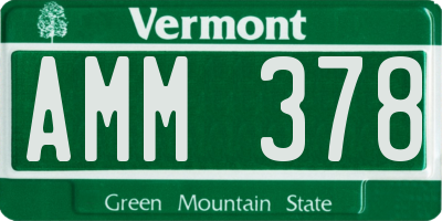 VT license plate AMM378