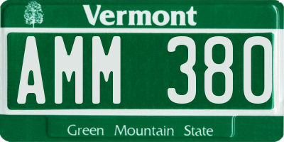 VT license plate AMM380