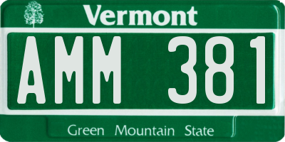 VT license plate AMM381
