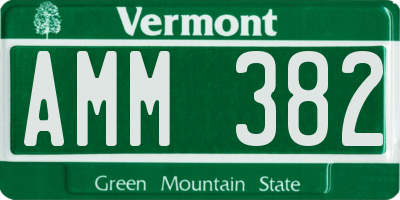 VT license plate AMM382