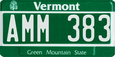 VT license plate AMM383