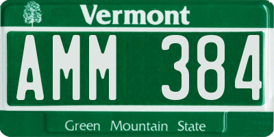 VT license plate AMM384