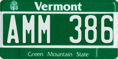 VT license plate AMM386