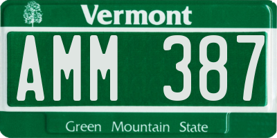 VT license plate AMM387