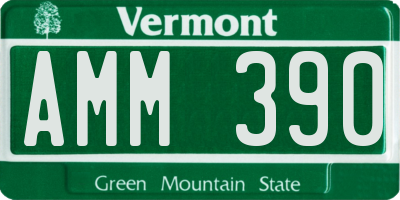 VT license plate AMM390