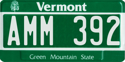 VT license plate AMM392