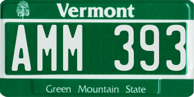 VT license plate AMM393