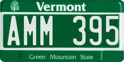 VT license plate AMM395
