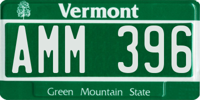 VT license plate AMM396