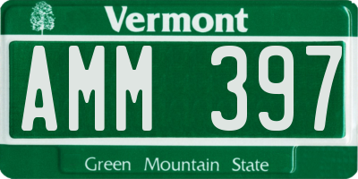VT license plate AMM397