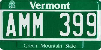 VT license plate AMM399