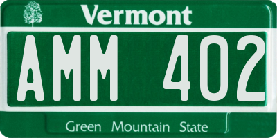 VT license plate AMM402