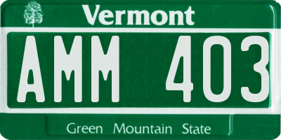 VT license plate AMM403