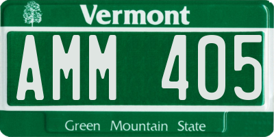 VT license plate AMM405