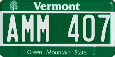 VT license plate AMM407