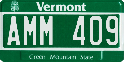 VT license plate AMM409