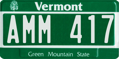 VT license plate AMM417