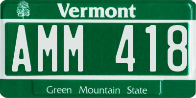VT license plate AMM418